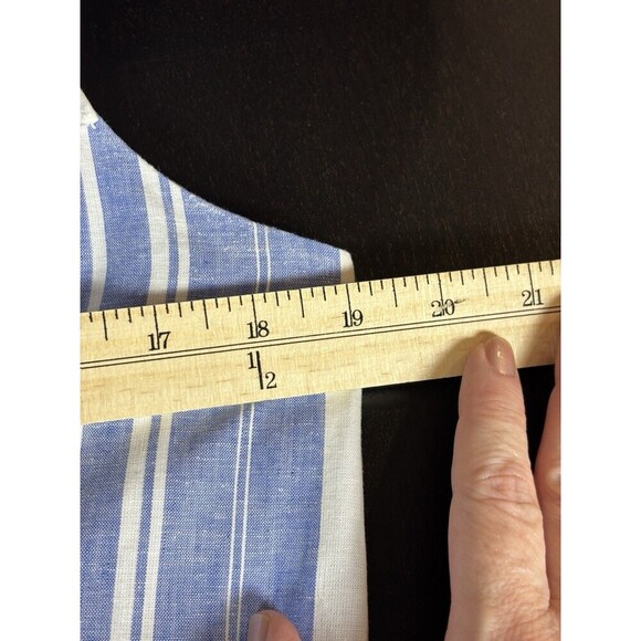 5 a 7 Cinq a Sept Addy Maxi Dress Blue White Stripe 14 Ruffled Halter Neck - Picture 9 of 12